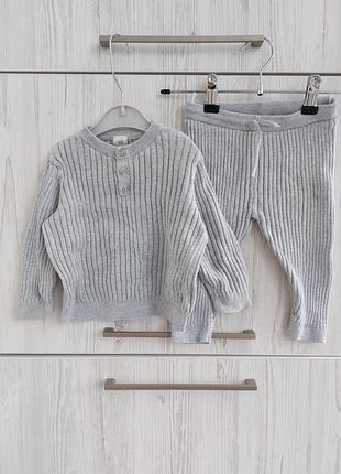 Сірий костюм  h&m  в рубчик кофта і штани