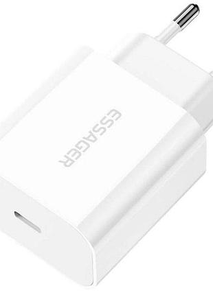 Зарядний пристрій essager vanjane travel phone charger set pd20w (no cable) eu white (ectc-fjb02-p)