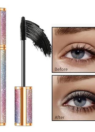 Тушь для ресниц водостойкая 4d leezi long volume mascara. черная