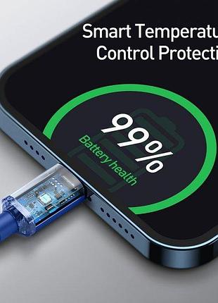 Кабель baseus crystal shine series fast charging data cable type-c to ip 20w 1.2m cajy000203 blue 4