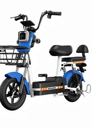 Велосипед с электромотором spark beam 14" 48v/400w/12ah синий