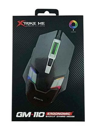Мышка проводная игровая gm-110 rgb черный тм xtrike
