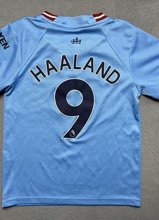 Puma manchester city haaland #9 домашняя футболка 2022/23 premier league детский размер 22 голубая холанд манчестер сети ширина 37 см - длина 51см