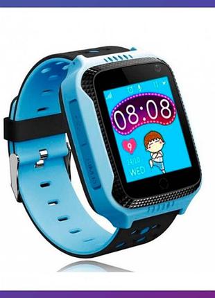 Детские умные смарт часы smart baby watch q528 с gps синий сенсорный экран с камерой и прослушкой + подарок