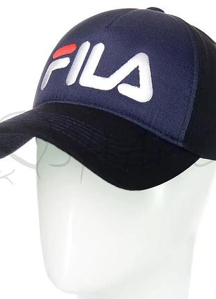 Кепка брендовая из тонкого хлопка бейсболка unisex fila bgh20716 черный-т.синий