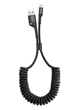 Кабель usb - lightning baseus fish eye spring data cable lightning 1m черный (calsr-01) 2