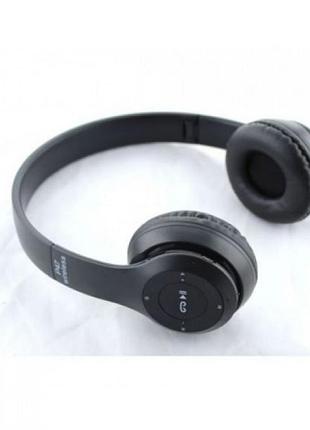 Беспроводные наушники p-47 bluetooth + microsd + fm радио чёрные