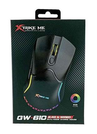 Мышка беспроводная gw-610 rgb черный тм xtrike