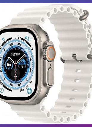 Розумний смарт годинник smart watch gs8 ultra+ bluetooth з крокоміром тонометром лічильник калорій українська мова білий