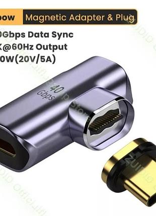 Магнитный otg адаптер usb type с / usb type с pd140w, usb 4,0, 40gbps