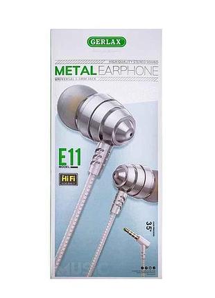Навушники hands free e11 metall тм gerlax