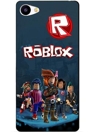 Силиконовый чехол бампер для meizu u20 с рисунком roblox