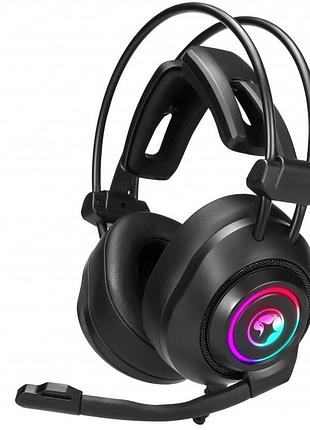Наушники проводные игровые marvo hg9056 гарнитура с микрофоном и с подсветкой black