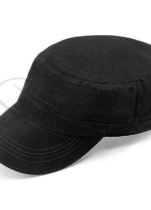 Кепка німкеня чоловіча коттонова на регуляторі застібці липучці atrics snk01 чорний