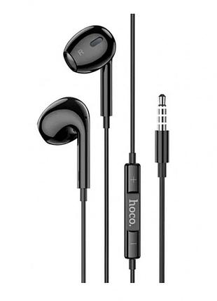 Наушники проводные вкладыш hoco m101 max с микрофоном черные