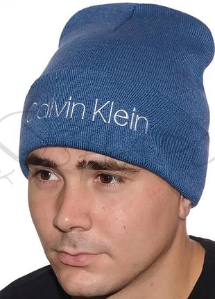 Брендовая молодежная шапка лопата calvin klein l20027 джинс