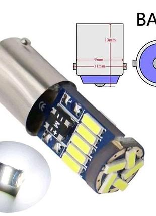 Светодиодная лампа ba9s led t4w 15 smd 4014 canbus белый