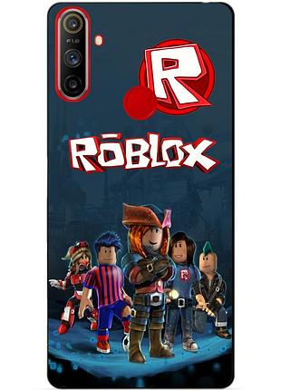 Силиконовый чехол бампер для realme c3 с рисунком roblox