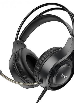 Ігрові навушники з мікрофоном hoco w106 tiger gaming headset дротові, з наголов'ям чорні