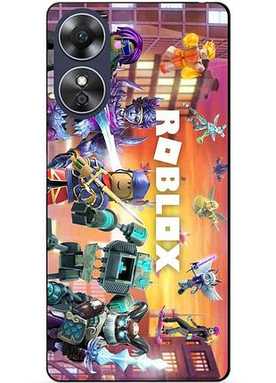 Силиконовый бампер чехол для oppo a17 с картинкой роблокс roblox