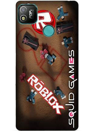Силиконовый бампер чехол для tecno pop 4 roblox игра в кальмара