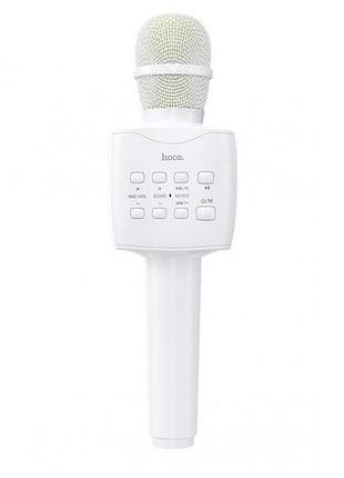 Мікрофон із караоке, bluetooth, aux, 1200 ма·год, hoco bk5 cantando, білий
