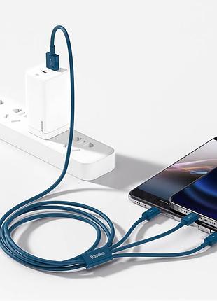 Кабель baseus combo micro usb / lightning / type-c superior series fast charging data cable 1.5m, 3.5a (camltys-02) 6