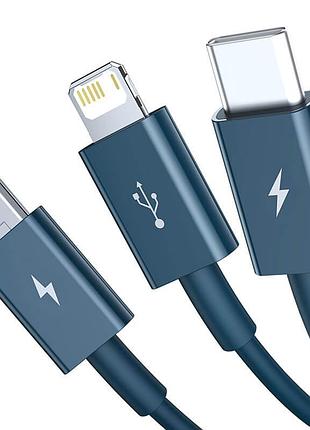 Кабель baseus combo micro usb / lightning / type-c superior series fast charging data cable 1.5m, 3.5a (camltys-02) 7