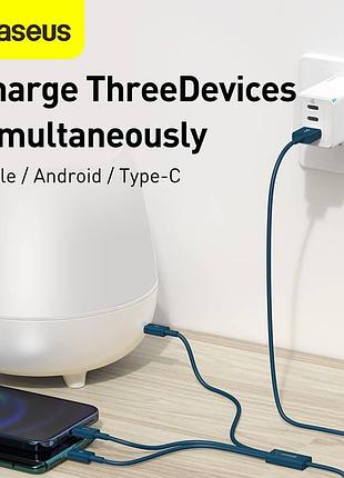 Кабель baseus combo micro usb / lightning / type-c superior series fast charging data cable 1.5m, 3.5a (camltys-02) 8