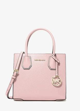 Жіноча шкіряна сумка michael kors mercer, малого розміру, рожевого кольору