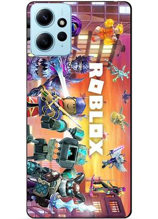 Силиконовый бампер чехол для xiaomi redmi note 12 с картинкой роблокс roblox