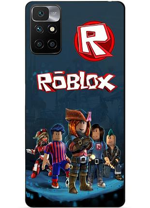 Силиконовый бампер чехол для xiaomi redmi note 11 с рисунком roblox