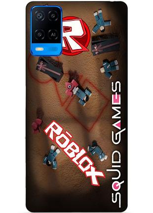 Силиконовый бампер чехол для oppo a54 roblox игра в кальмара