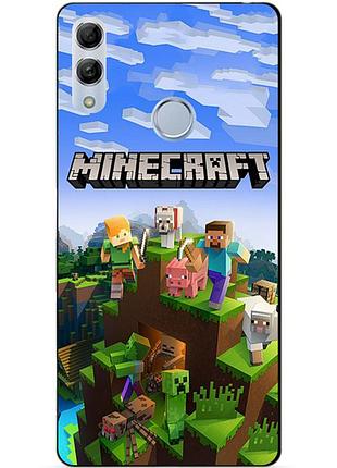 Силиконовый бампер чехол для huawei honor 10 lite с рисунком minecraft