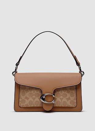 💎 coach tabby shoulder bag 26 with signature canvas sand taupe 26 х 14 х 6.5 см