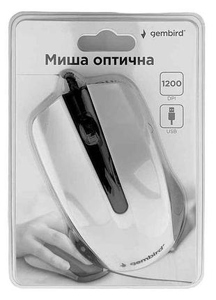 Мышка проводная компьютерная mus-101-w тм gembird