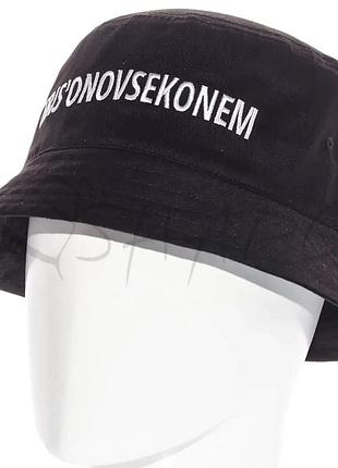 Панама брендова літня з бавовни панамка котонова універсальна ebisonovsekonem pkh21903 чорний