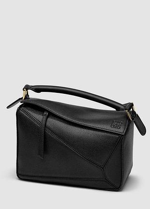 💎 loewe small puzzle bag in classic calfskin black 25 x 16 x 10 см