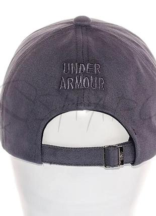 Бейсболка стрейч на регуляторе коттоновая с вышивкой under armour bskh21644 серый