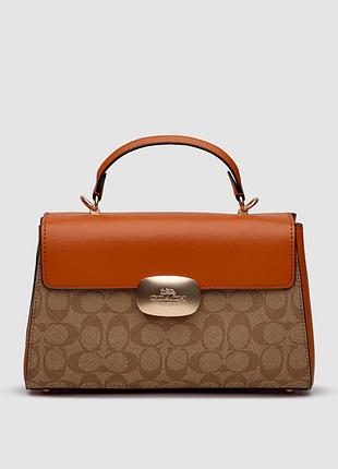 💎 coach eliza top handle in signature canvas ginger 26 х 17 х 10 см