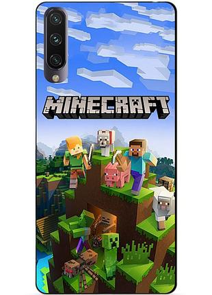 Силиконовый чехол бампер для xiaomi mi a3 с рисунком minecraft