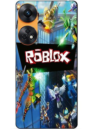 Силиконовый бампер чехол для oppo reno 8t с картинкой roblox роблокс