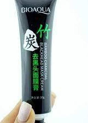 Уценка!!! маска - плёнка для лица с бамбуковым углем bioaqua bamboo charcoal blackhead mask cream 30мл
