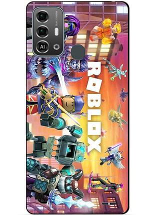 Силиконовый бампер чехол для zte blade a53 pro с картинкой roblox роблокс