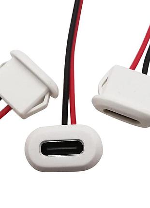 Usb type-c разъём встраиваемый, монтажный разъём type-c белый