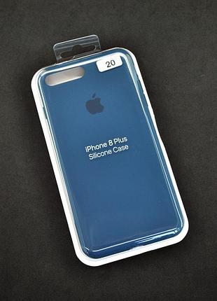 Чехол силиконовый для iphone 7+/8+ silicone case orig full №20 mist blue 4you