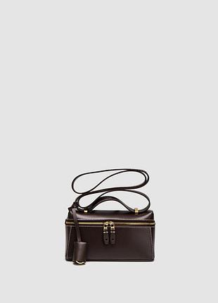 💎 loro piana extra bag l19 chocolate leather 20 х 11 х 7 см