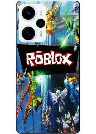 Силиконовый чехол бампер для xiaomi poco f5 с картинкой roblox роблокс