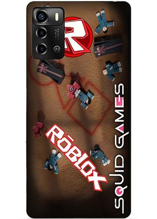 Силіконовий бампер чохол для zte blade a72 з малюнком roblox гра в кальмара