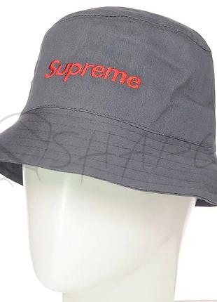 Панама мужская котоновая панамка универсальная летняя с вышивкой supreme pkh19912 серый